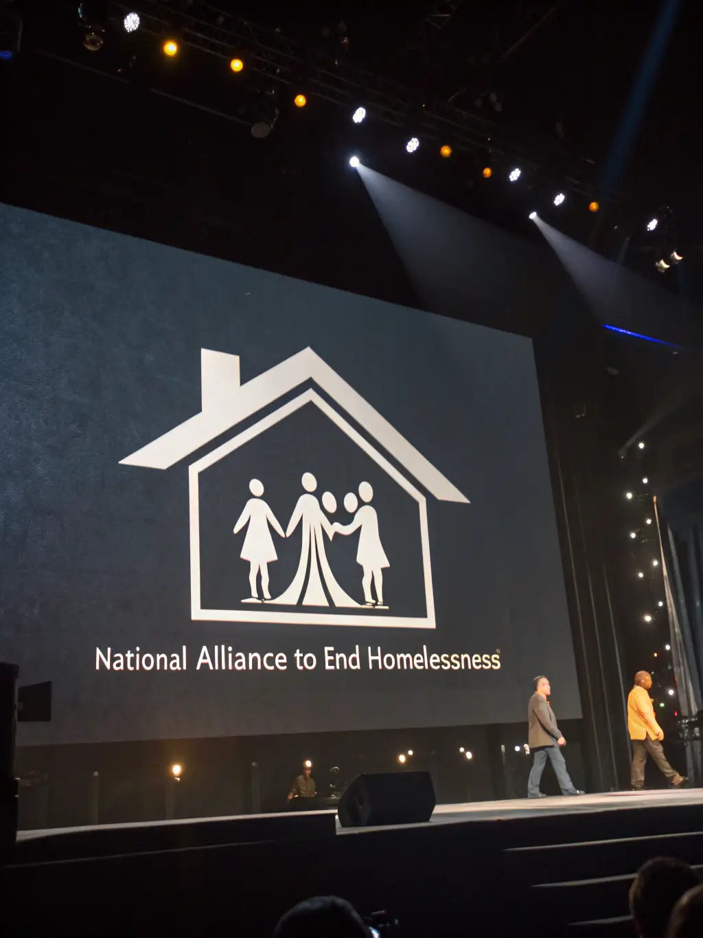 A photograph of the National Alliance to End Homelessness logo, a reputable organization dedicated to solving homelessness.